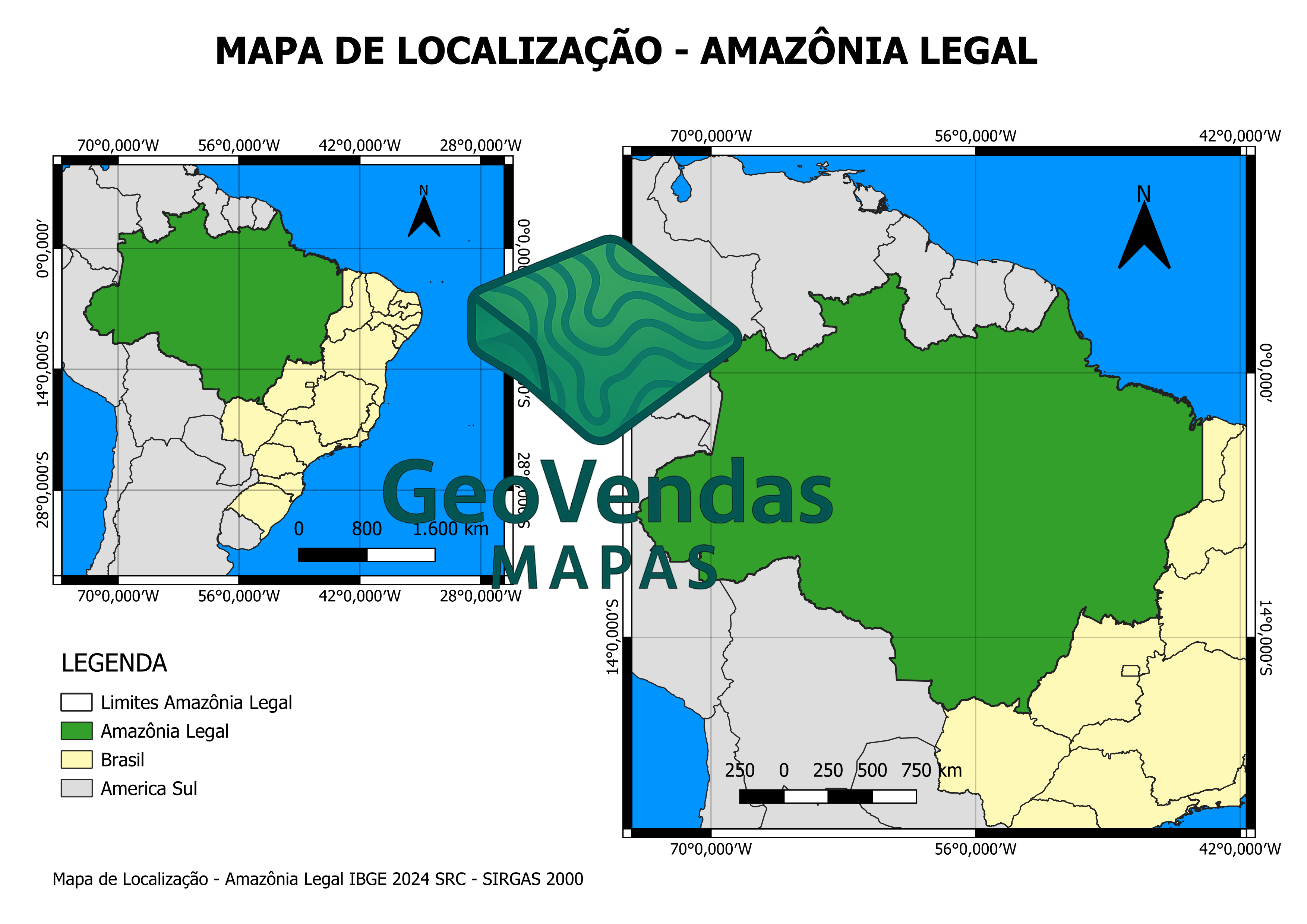 Mapa de Localização da Amazônia Legal – Brasil